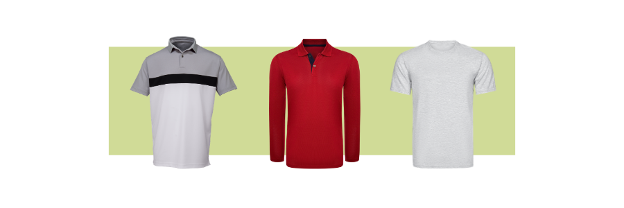 different styles of golf polo and golf shirt